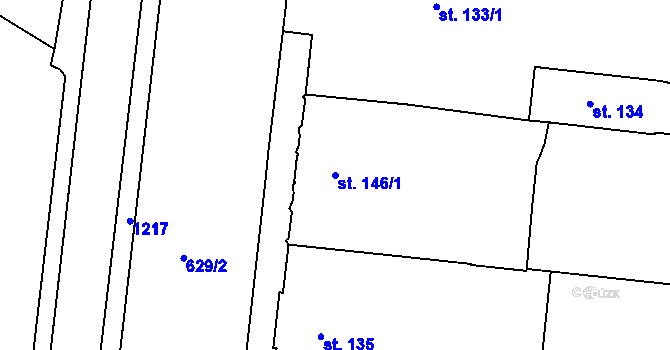 Parcela st. 146/1 v KÚ Františkovy Lázně, Katastrální mapa