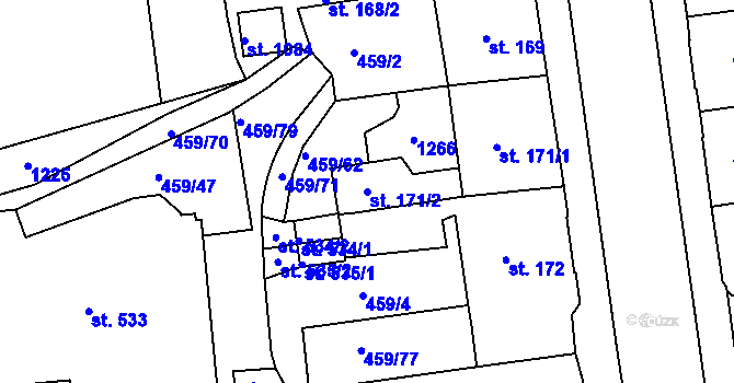Parcela st. 171/2 v KÚ Františkovy Lázně, Katastrální mapa
