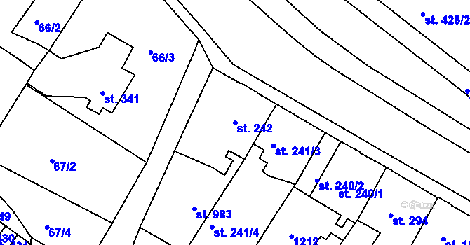 Parcela st. 242 v KÚ Františkovy Lázně, Katastrální mapa