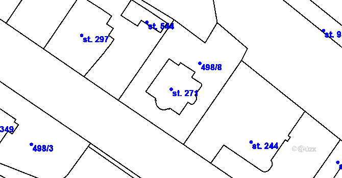 Parcela st. 271 v KÚ Františkovy Lázně, Katastrální mapa