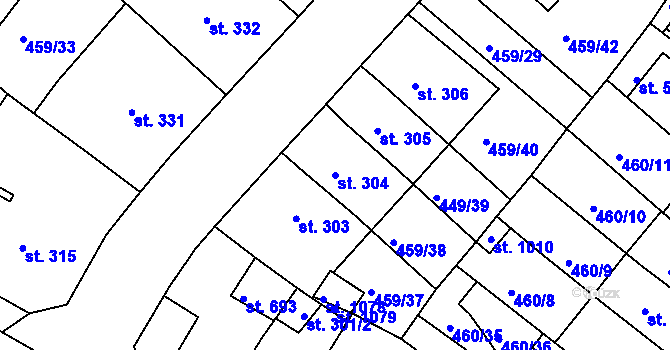 Parcela st. 304 v KÚ Františkovy Lázně, Katastrální mapa