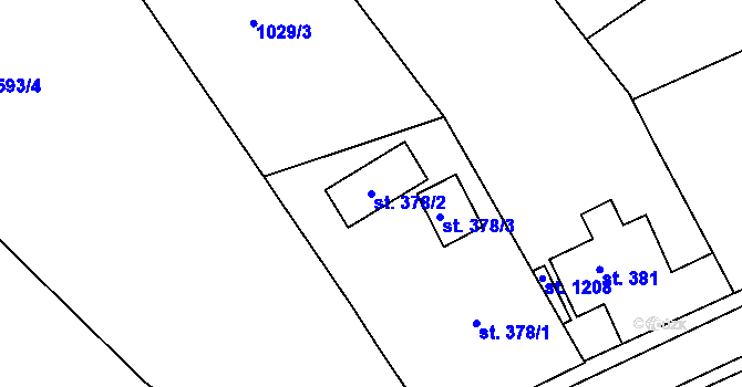 Parcela st. 378/2 v KÚ Františkovy Lázně, Katastrální mapa
