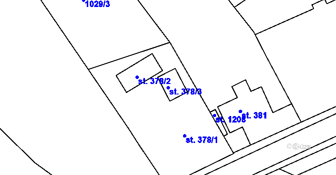 Parcela st. 378/3 v KÚ Františkovy Lázně, Katastrální mapa