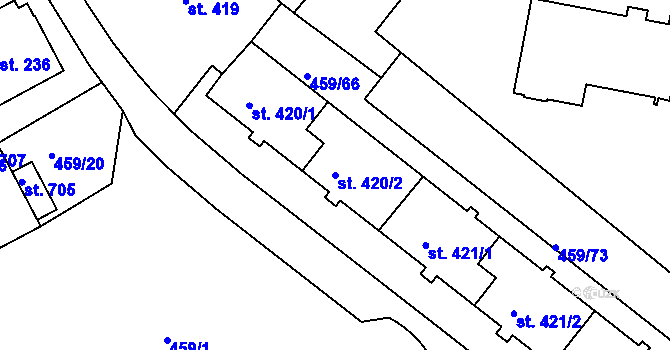 Parcela st. 420/2 v KÚ Františkovy Lázně, Katastrální mapa