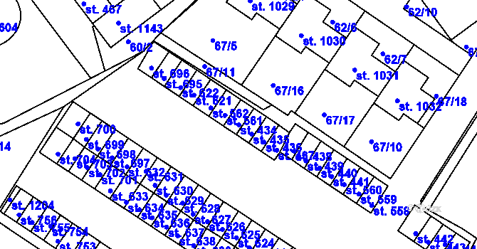 Parcela st. 434 v KÚ Františkovy Lázně, Katastrální mapa