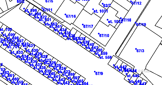 Parcela st. 440 v KÚ Františkovy Lázně, Katastrální mapa
