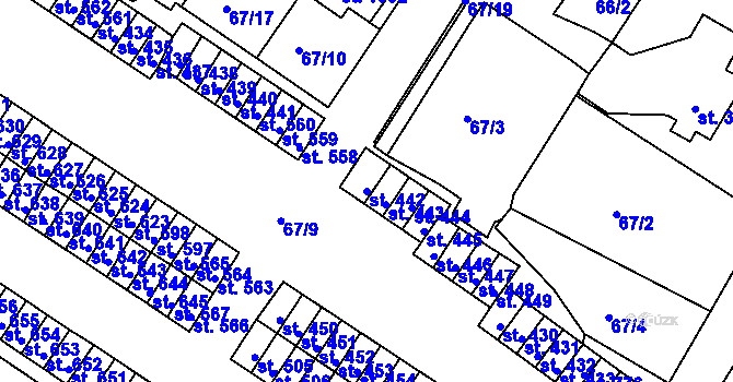Parcela st. 442 v KÚ Františkovy Lázně, Katastrální mapa