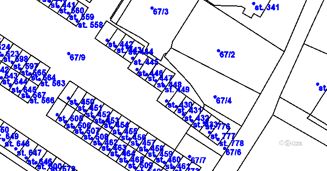 Parcela st. 449 v KÚ Františkovy Lázně, Katastrální mapa