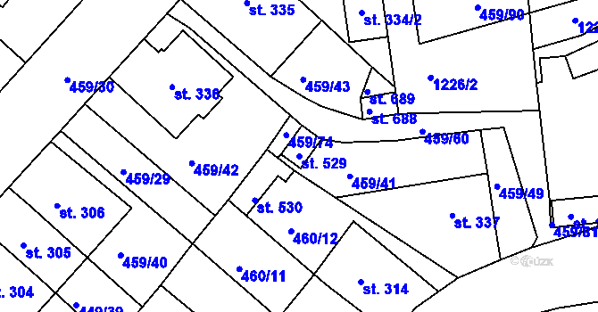 Parcela st. 529 v KÚ Františkovy Lázně, Katastrální mapa