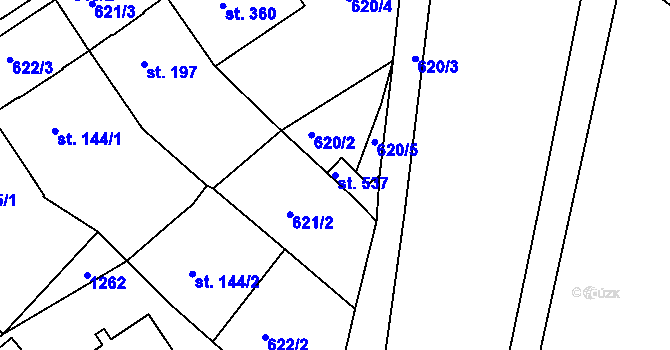 Parcela st. 537 v KÚ Františkovy Lázně, Katastrální mapa