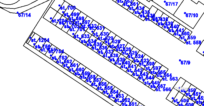 Parcela st. 638 v KÚ Františkovy Lázně, Katastrální mapa