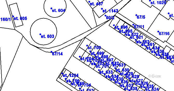 Parcela st. 700 v KÚ Františkovy Lázně, Katastrální mapa
