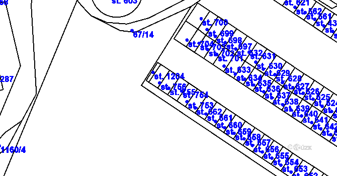 Parcela st. 755 v KÚ Františkovy Lázně, Katastrální mapa