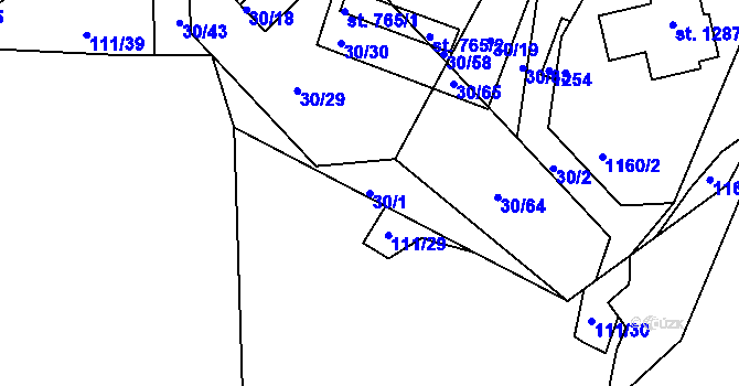 Parcela st. 30/1 v KÚ Františkovy Lázně, Katastrální mapa
