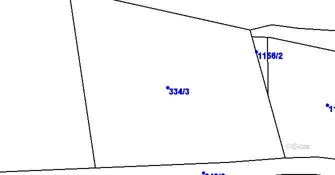 Parcela st. 334/3 v KÚ Františkovy Lázně, Katastrální mapa