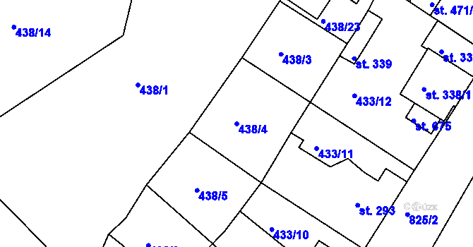 Parcela st. 438/4 v KÚ Františkovy Lázně, Katastrální mapa