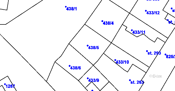 Parcela st. 438/5 v KÚ Františkovy Lázně, Katastrální mapa