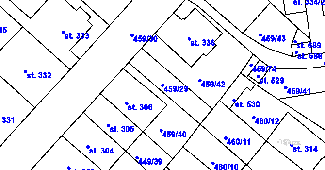 Parcela st. 459/29 v KÚ Františkovy Lázně, Katastrální mapa