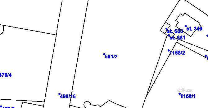 Parcela st. 501/2 v KÚ Františkovy Lázně, Katastrální mapa