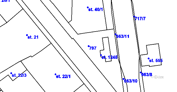 Parcela st. 797 v KÚ Františkovy Lázně, Katastrální mapa