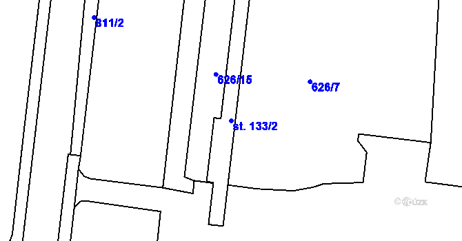 Parcela st. 133/2 v KÚ Františkovy Lázně, Katastrální mapa