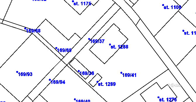 Parcela st. 169/36 v KÚ Františkovy Lázně, Katastrální mapa