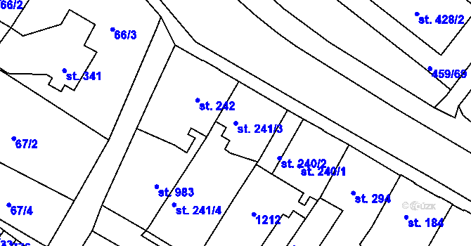 Parcela st. 241/3 v KÚ Františkovy Lázně, Katastrální mapa