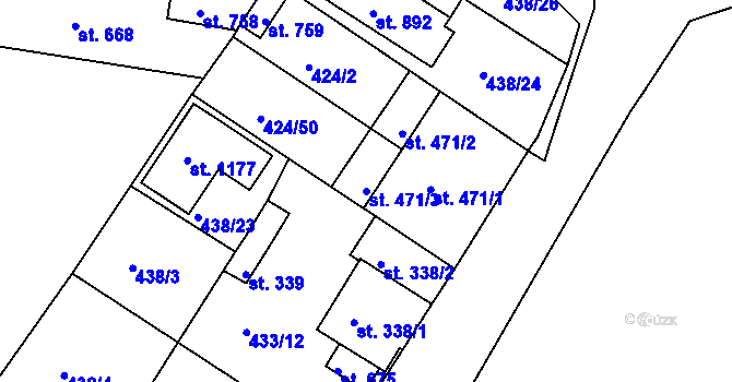 Parcela st. 471/3 v KÚ Františkovy Lázně, Katastrální mapa
