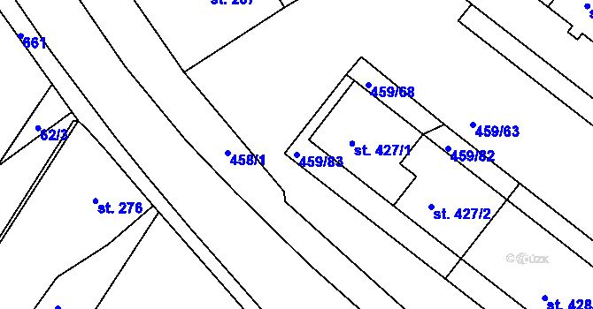 Parcela st. 459/83 v KÚ Františkovy Lázně, Katastrální mapa