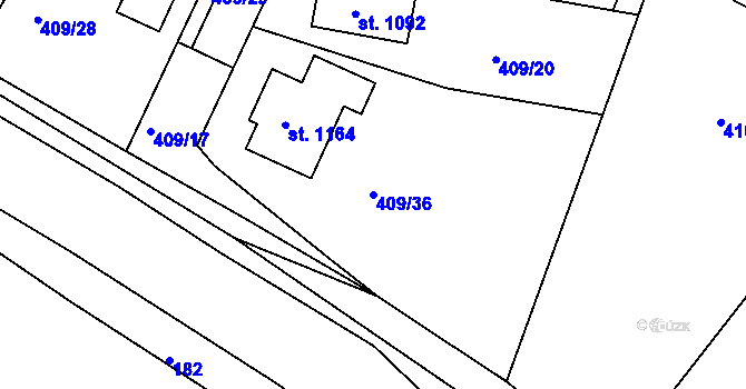Parcela st. 409/36 v KÚ Františkovy Lázně, Katastrální mapa