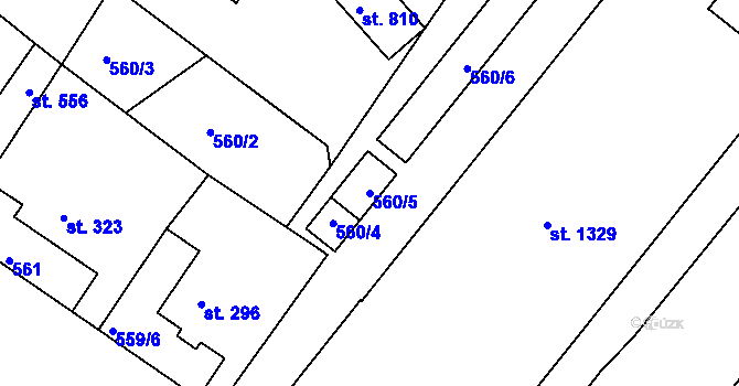 Parcela st. 560/5 v KÚ Františkovy Lázně, Katastrální mapa