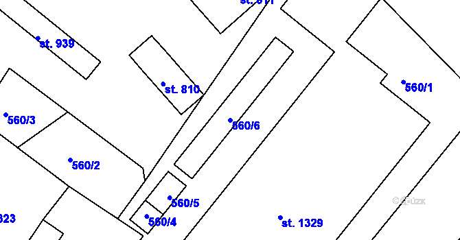 Parcela st. 560/6 v KÚ Františkovy Lázně, Katastrální mapa