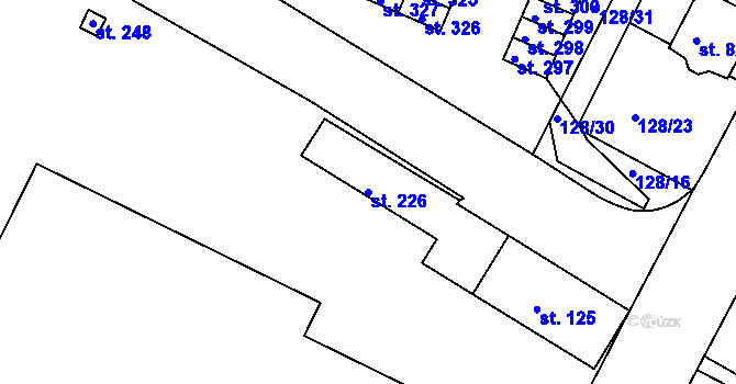 Parcela st. 226 v KÚ Horní Lomany, Katastrální mapa