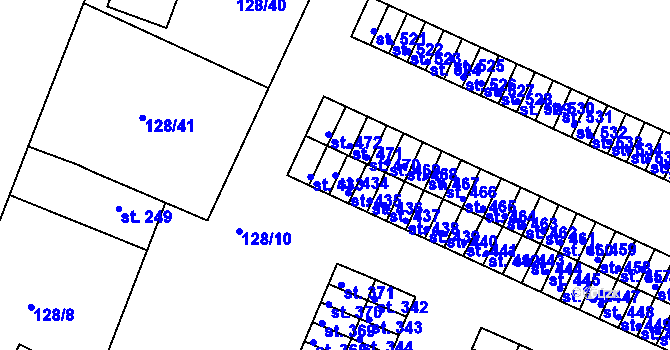 Parcela st. 434 v KÚ Horní Lomany, Katastrální mapa
