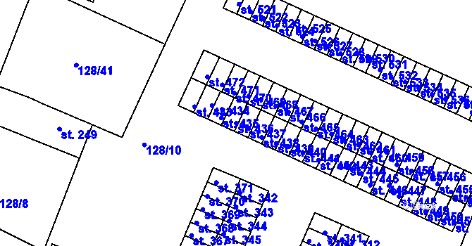 Parcela st. 436 v KÚ Horní Lomany, Katastrální mapa