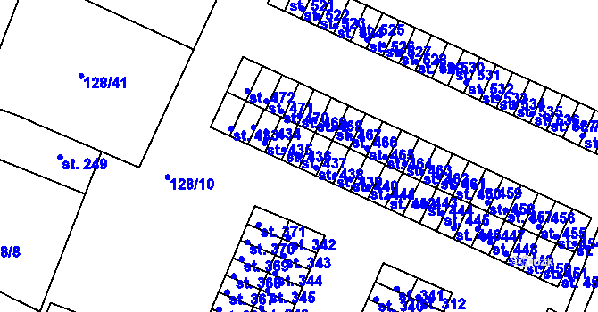 Parcela st. 437 v KÚ Horní Lomany, Katastrální mapa