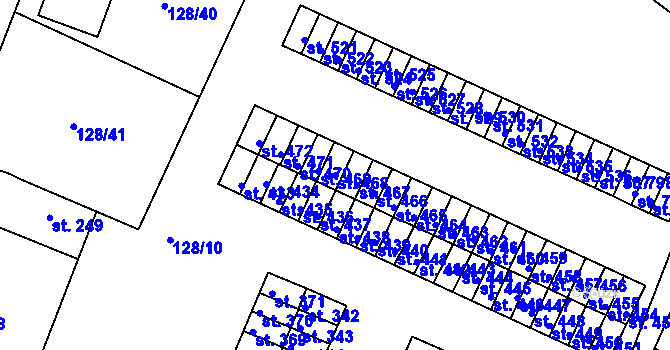 Parcela st. 468 v KÚ Horní Lomany, Katastrální mapa