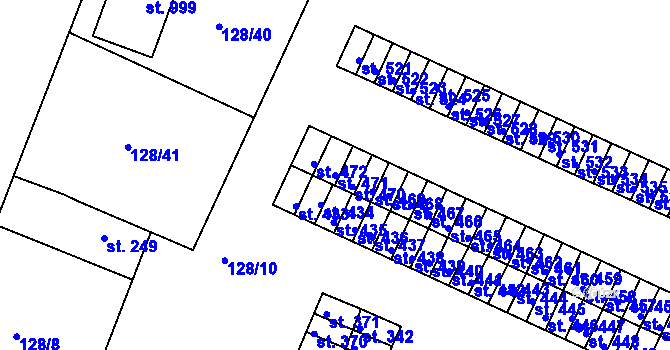 Parcela st. 471 v KÚ Horní Lomany, Katastrální mapa