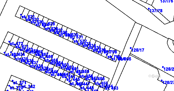 Parcela st. 535 v KÚ Horní Lomany, Katastrální mapa