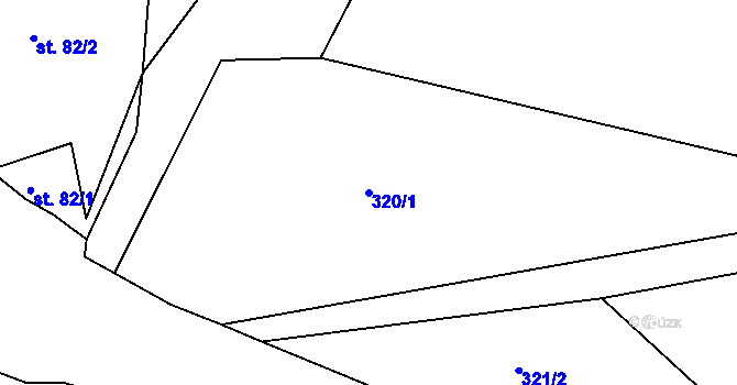 Parcela st. 320/1 v KÚ Horní Lomany, Katastrální mapa