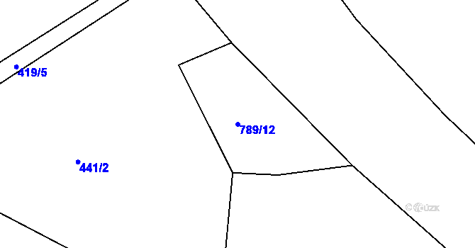 Parcela st. 789/12 v KÚ Horní Lomany, Katastrální mapa