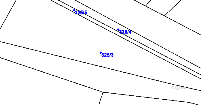 Parcela st. 325/3 v KÚ Horní Lomany, Katastrální mapa