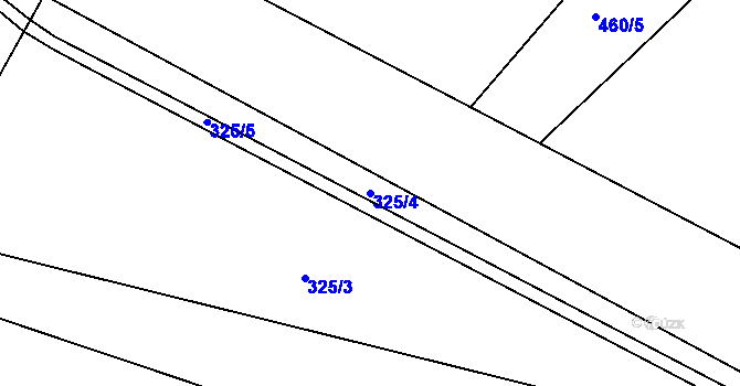 Parcela st. 325/4 v KÚ Horní Lomany, Katastrální mapa