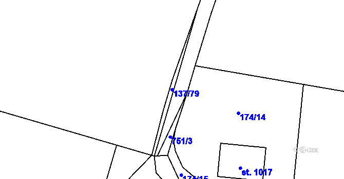 Parcela st. 137/79 v KÚ Horní Lomany, Katastrální mapa