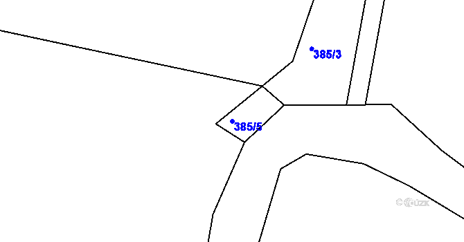 Parcela st. 385/5 v KÚ Krapice, Katastrální mapa
