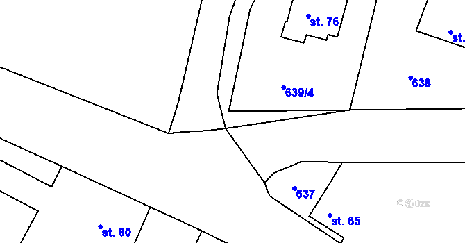 Parcela st. 639/6 v KÚ Krapice, Katastrální mapa