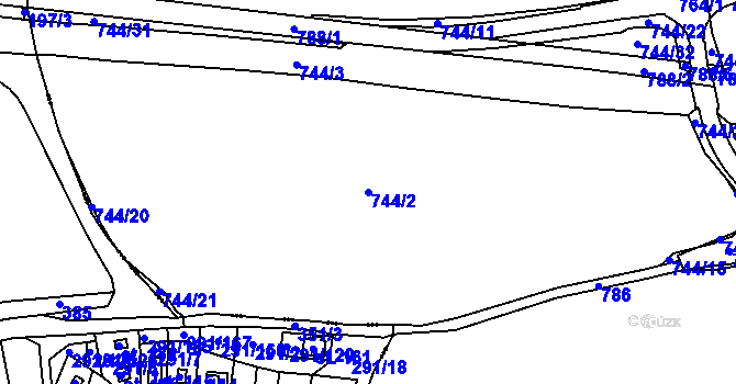 Parcela st. 744/2 v KÚ Krapice, Katastrální mapa