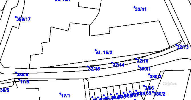 Parcela st. 16/2 v KÚ Slatina u Františkových Lázní, Katastrální mapa