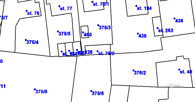 Parcela st. 78/2 v KÚ Slatina u Františkových Lázní, Katastrální mapa