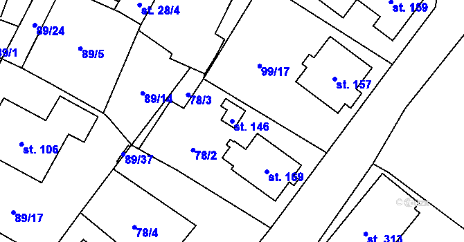 Parcela st. 146 v KÚ Slatina u Františkových Lázní, Katastrální mapa